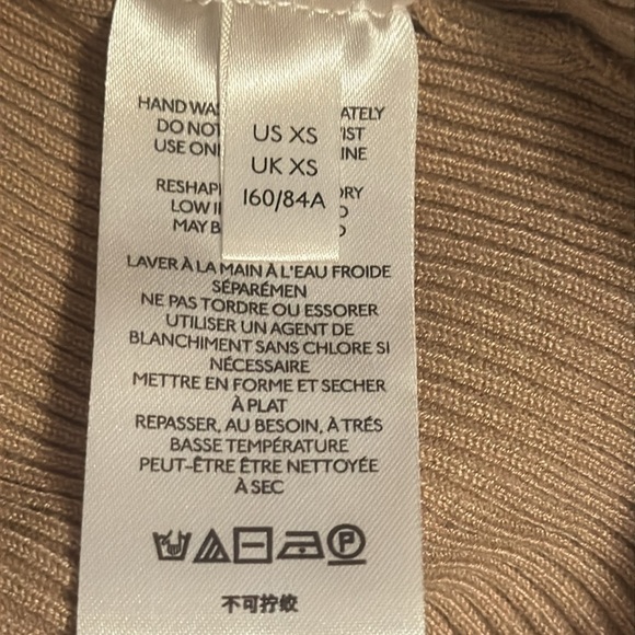 Anthropologie‎ Knit mock neck sleeveless midi sweater dress in camel tan Sz XS - Picture 9 of 13